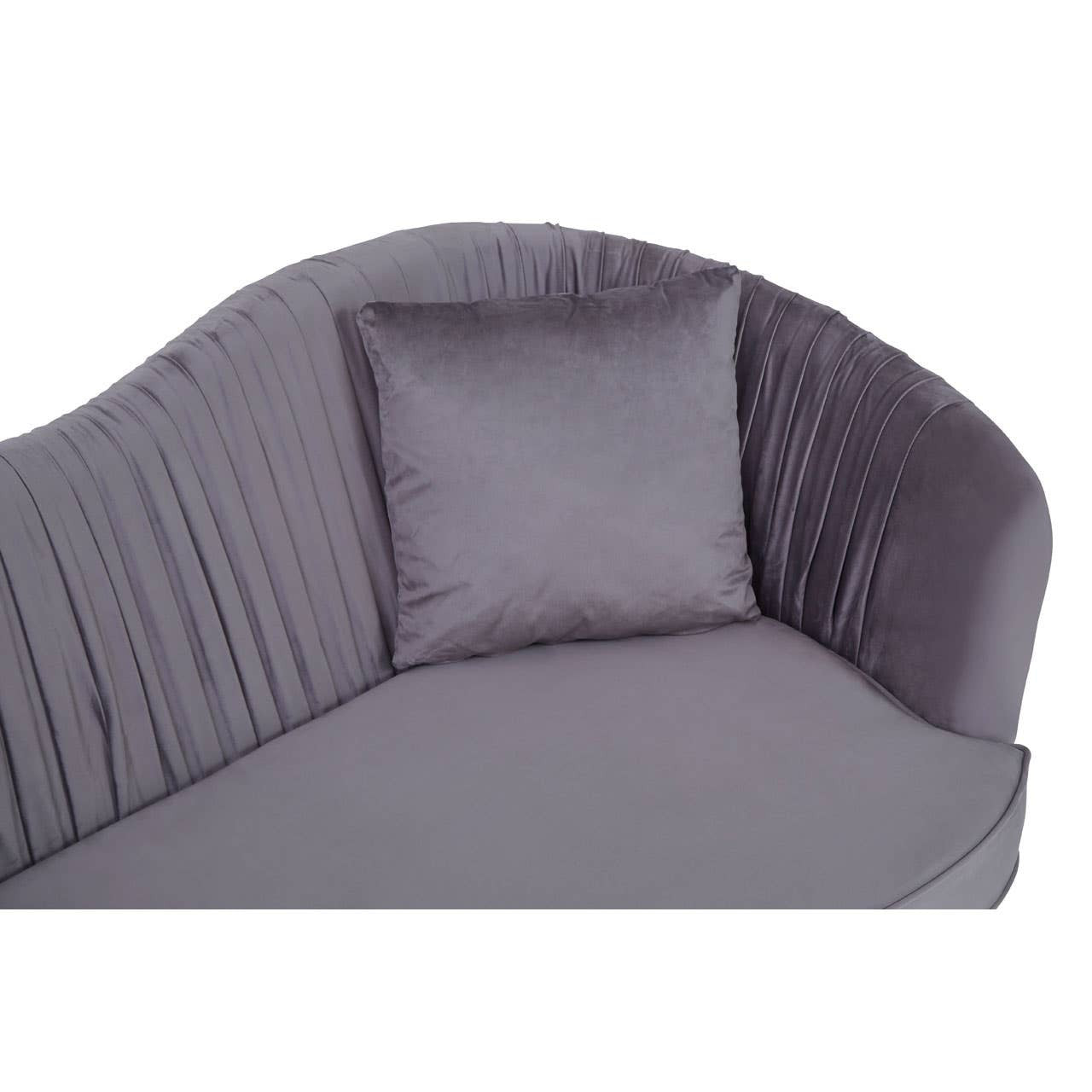 Franza 2 Seater Pleated Grey Velvet Sofa
