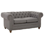 Stella 2 Seater Chesterfield Grey Linen Sofa