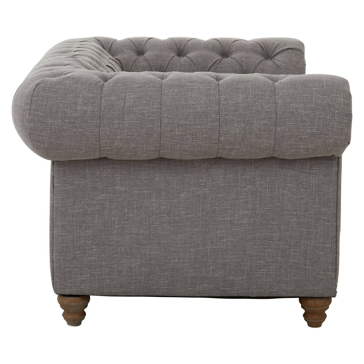 Stella 2 Seater Chesterfield Grey Linen Sofa
