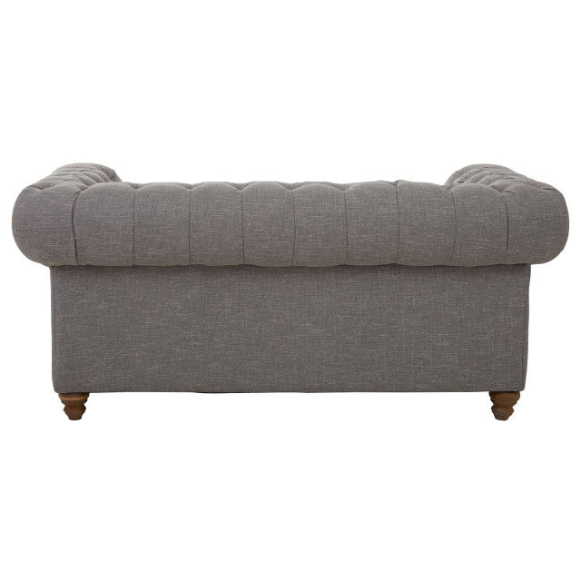 Stella 2 Seater Chesterfield Grey Linen Sofa