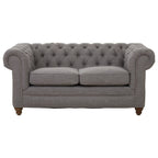 Stella 2 Seater Chesterfield Grey Linen Sofa