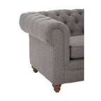 Stella 2 Seater Chesterfield Grey Linen Sofa
