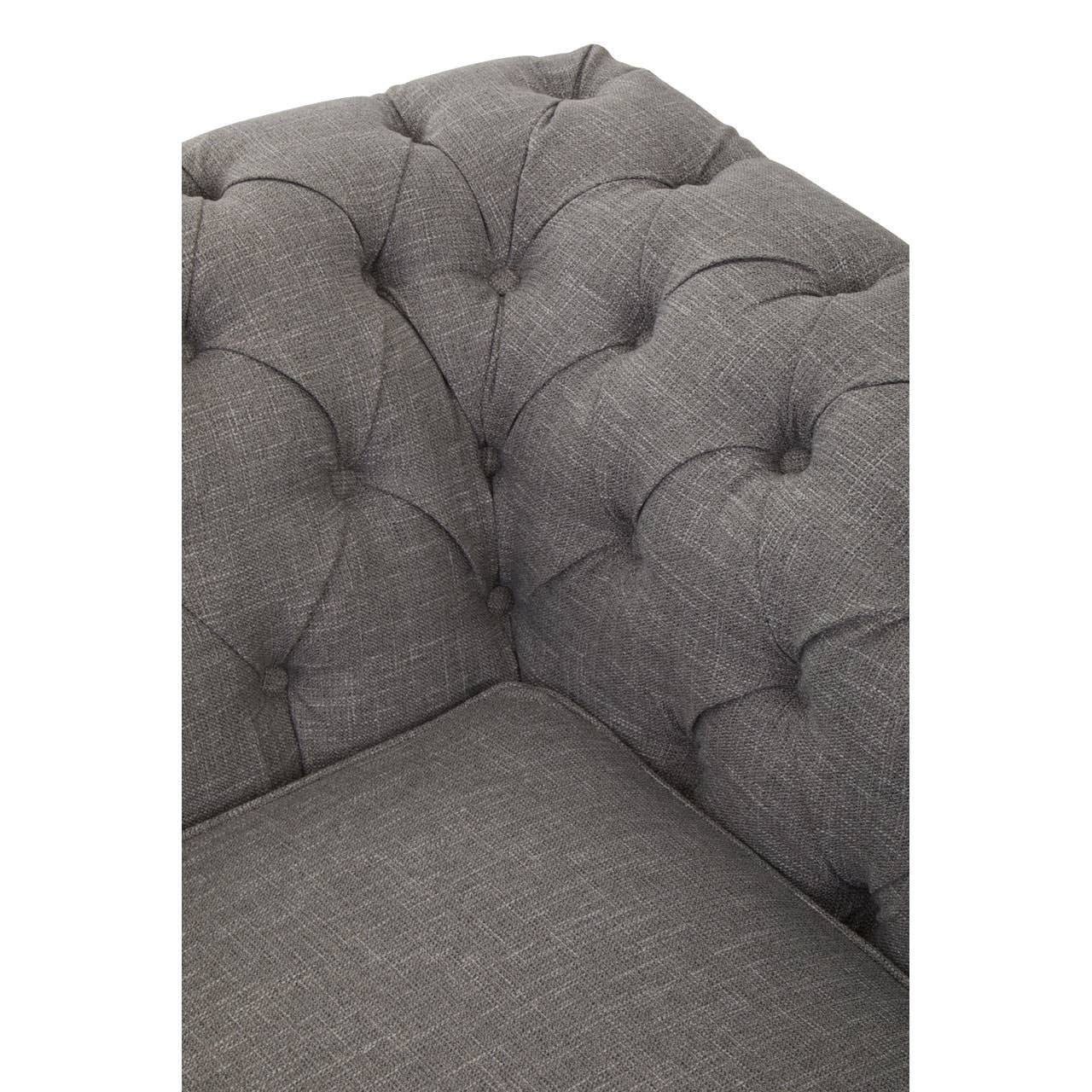 Stella 2 Seater Chesterfield Grey Linen Sofa