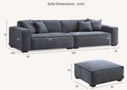 Dakota Sofa Range Chaise in Pebble Boucle