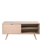 Nivaro Sideboard with 4 Drawers and Sliding Door in White Oak