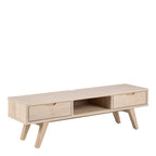 Nivaro TV Unit with 2 Drawers in White Oak