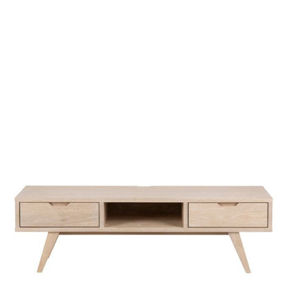 Nivaro TV Unit with 2 Drawers in White Oak