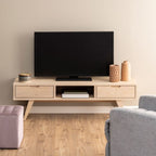 Nivaro TV Unit with 2 Drawers in White Oak