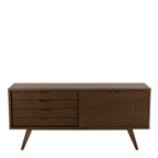 Nivaro Sideboard with 4 Drawers and Sliding Door in Smoked Oak