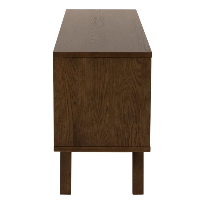 Nivaro Sideboard with 4 Drawers and Sliding Door in Smoked Oak