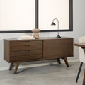 Nivaro Sideboard with 4 Drawers and Sliding Door in Smoked Oak