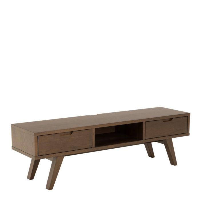 Nivaro TV Unit with 2 Drawers in Smoked Oak