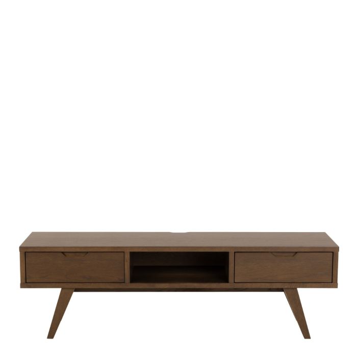 Nivaro TV Unit with 2 Drawers in Smoked Oak