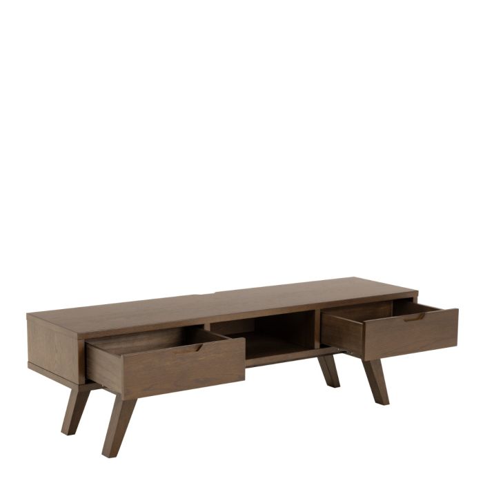 Nivaro TV Unit with 2 Drawers in Smoked Oak