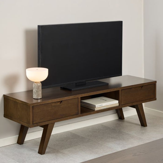 Nivaro TV Unit with 2 Drawers in Smoked Oak