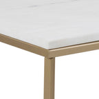 Tessaro Coffee Table with White Marble Top & Brass Legs