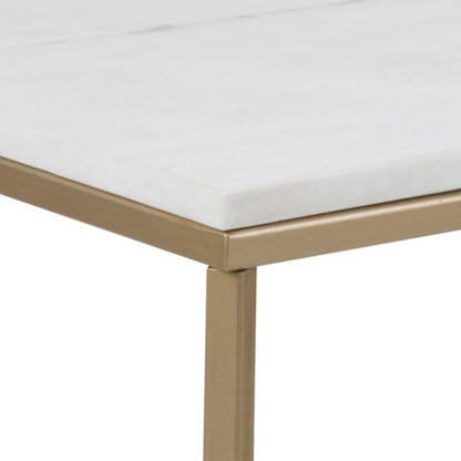 Tessaro Coffee Table with White Marble Top & Brass Legs