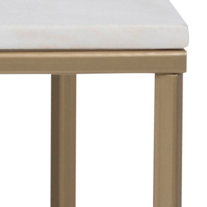 Tessaro Coffee Table with White Marble Top & Brass Legs