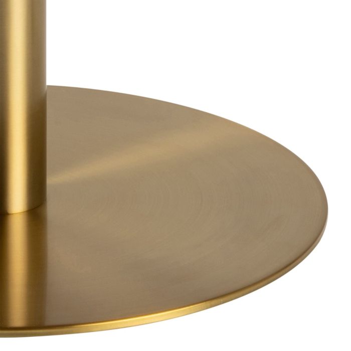 Breslo Round Coffee Table with White Polished Marble Top & Gold Base