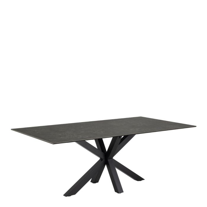 Heaven Dining Table with Ceramic Black Top 200x75.5cm