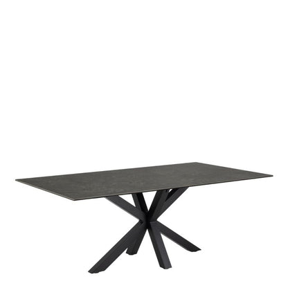 Heaven Dining Table with Ceramic Black Top 200x75.5cm