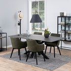 Heaven Dining Table with Ceramic Black Top 200x75.5cm