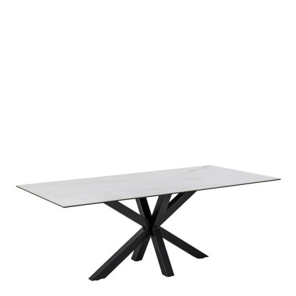 Heaven Dining Table with Ceramic White Top 200x75.5cm