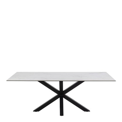 Heaven Dining Table with Ceramic White Top 200x75.5cm