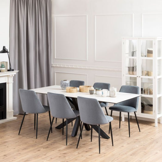 Heaven Dining Table with Ceramic White Top 200x75.5cm