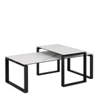 Halden Coffee Table Set with White Ceramic Akranes Top