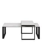 Halden Coffee Table Set with White Ceramic Akranes Top
