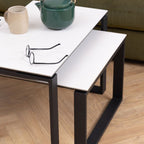Halden Coffee Table Set with White Ceramic Akranes Top
