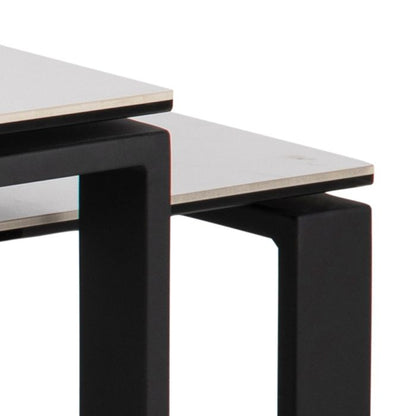 Halden Coffee Table Set with White Ceramic Akranes Top