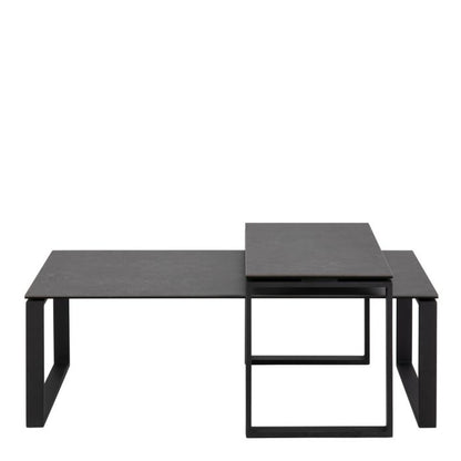 Halden Ceramic Coffee Table Set in Black