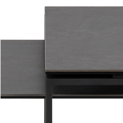 Halden Ceramic Coffee Table Set in Black