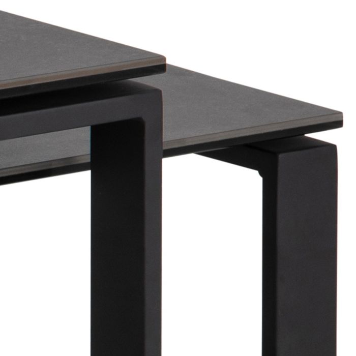 Halden Ceramic Coffee Table Set in Black