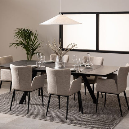 Blackburn Black Ceramic Extending Dining Table