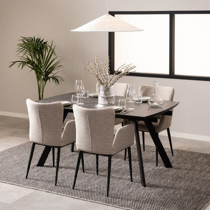 Blackburn Black Ceramic Extending Dining Table