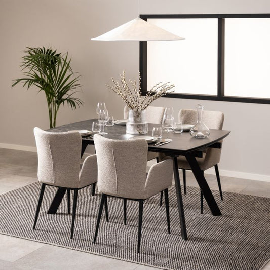 Blackburn Black Ceramic Extending Dining Table