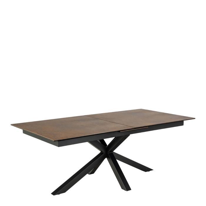 Heaven Extendable Dining Table with Ceramic Rusty Brown Top 200-240cm