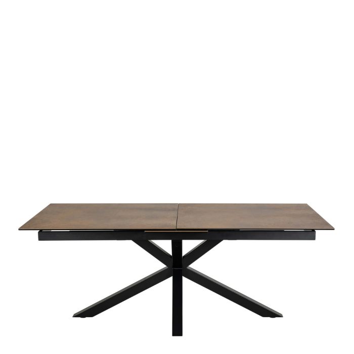 Heaven Extendable Dining Table with Ceramic Rusty Brown Top 200-240cm