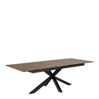Heaven Extendable Dining Table with Ceramic Rusty Brown Top 200-240cm