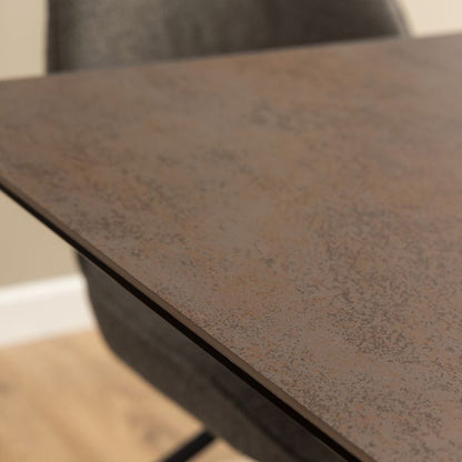 Heaven Extendable Dining Table with Ceramic Rusty Brown Top 200-240cm