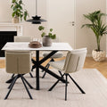 Heaven Dining Table with Ceramic White Top 135x75.5cm