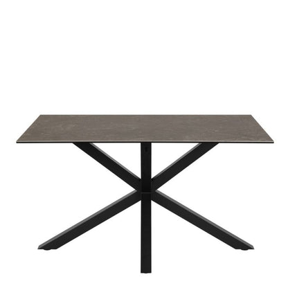 Heaven Dining Table with Ceramic Black Top 135x75.5cm