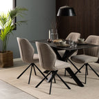 Heaven Dining Table with Ceramic Black Top 135x75.5cm