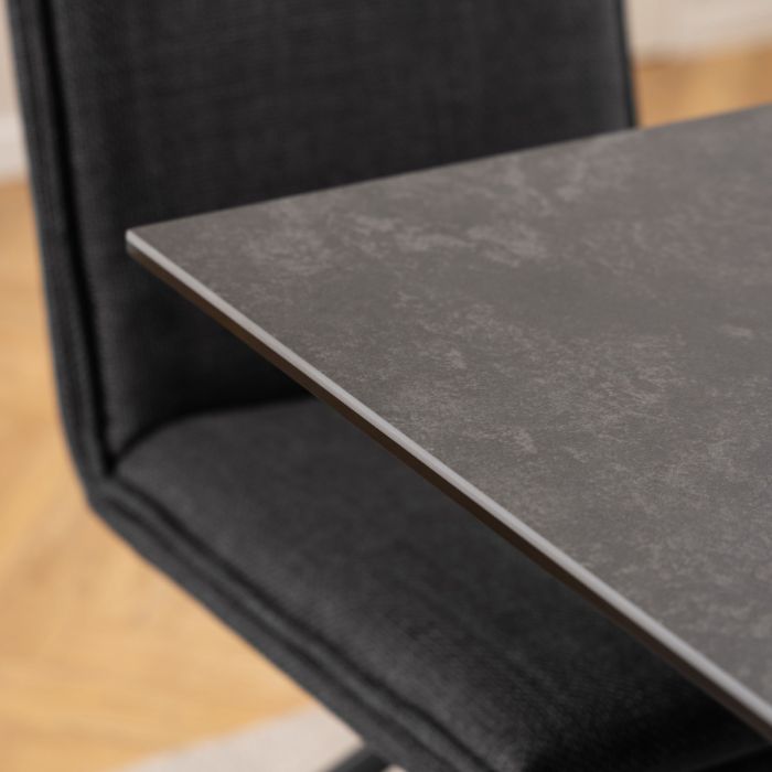 Heaven Dining Table with Ceramic Black Top 135x75.5cm