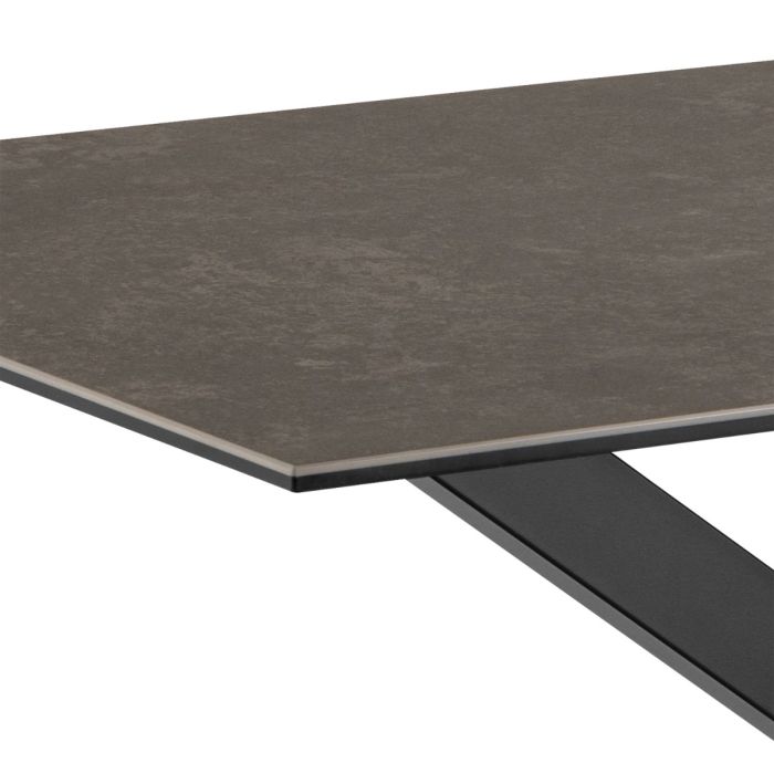 Heaven Dining Table with Ceramic Black Top 135x75.5cm