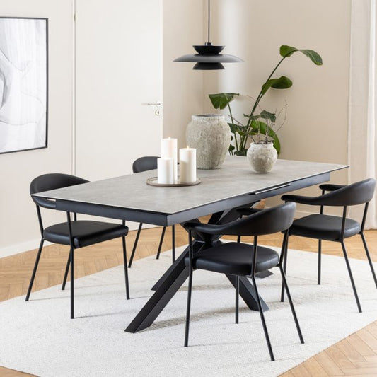 Heaven Extendable Dining Table with Ceramic Grey Top 200-240cm