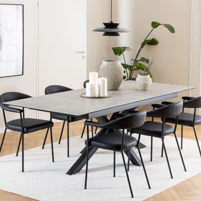 Heaven Extendable Dining Table with Ceramic Grey Top 200-240cm